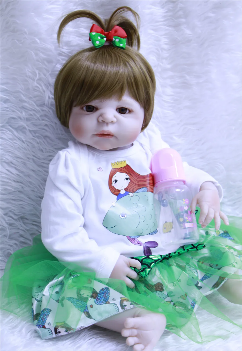 

57CM 23 Inch Reborn Dolls Realistic Full Silicone Baby Bebe Newborn Girl Doll Princess Toddler Toy Gift