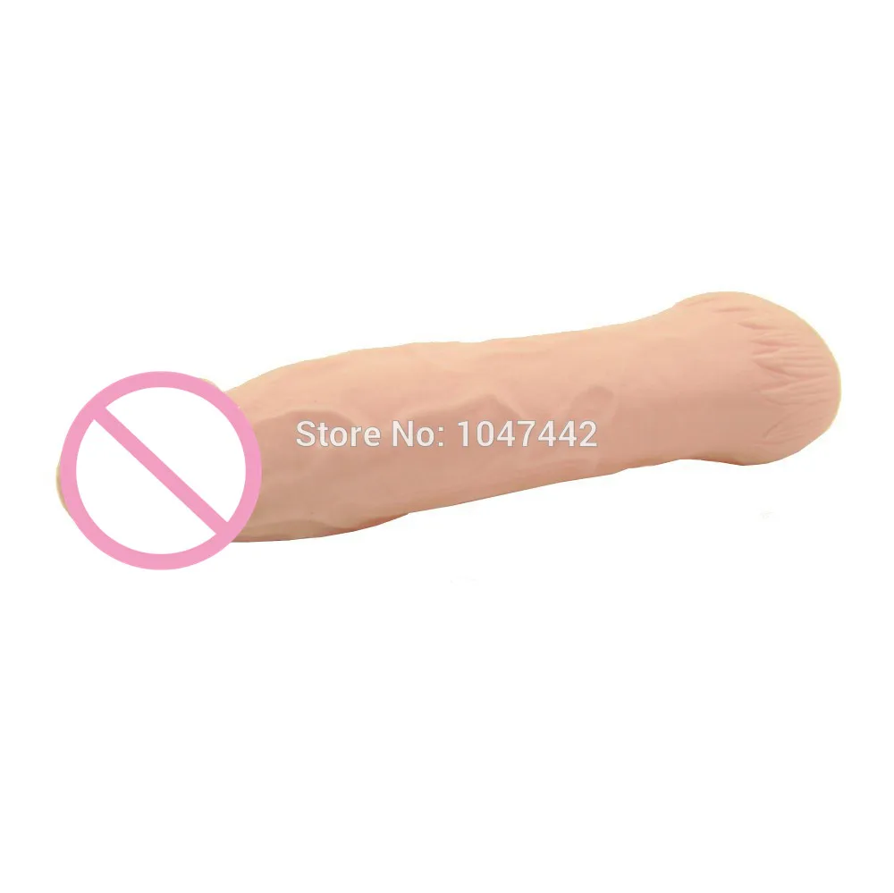 Realistic Penis Sleeves, solid head 6cm penis extender,delay spray Dick Condoms develope, reusable condoms Sex toys for men.