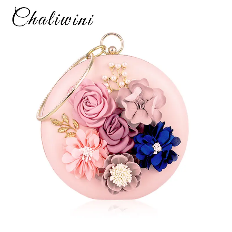 Chaliwini Bags for Women 2019 Ladies Designer Luxury White Wedding Purses and handbags Round Shape Evening Women Handbag