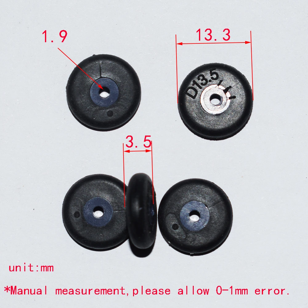 10/100 sztuk 2x13.5mm koła samolotu dron rc samochód samolot robot zabawki dla dzieci dla chłopców diy akcesoria dla dzieci montessori juguetes WY13.52A