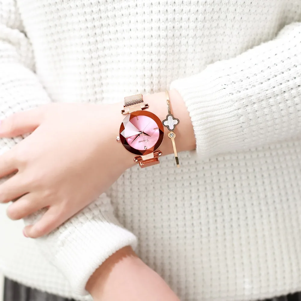 CHENXI Brand Gem Cut Geometry Clock Wristwatches Ladies Luxury Quartz Watches Women's Dress Watch Woman Relogio Feminino 4 Color
