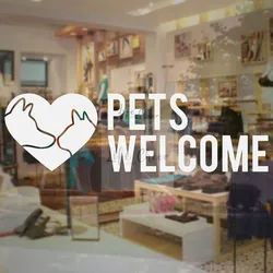 Pets Salon Welcome Door Vinyl Sticker Shop Store Sign Removable Decals Window Poster Art Pets Welcome Sign Vinyl Murals AC099