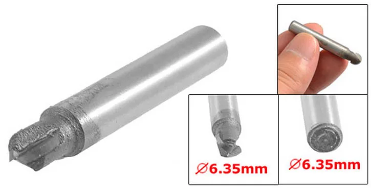1/4 "x 1/4" podwójne flety Core Box Router Bit obróbki drewna narzędzie 2 sztuk