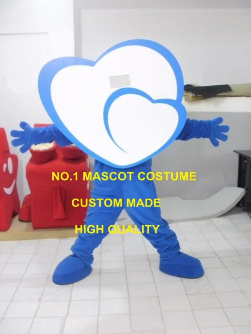 Newest Custom Hot Sale Valentine's Day Blue Heart Mascot Costume LOVE Theme Anime Cosply Carnival Birthday Party Mascotte1980