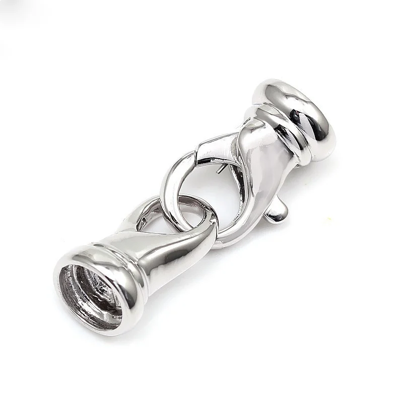 925 Sterling Silver Double Lobster End Cap Clasps Connector For Pearl Necklace And Bracelet Trendy Jewelry Findings SC-CZ055