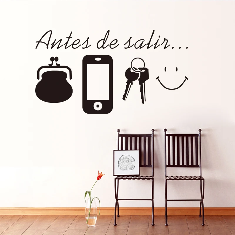 Antes de salis  Wall Stickers DIY Removable Art Vinyl Family Quote Wall Sticker Decorating DIY Family Art Customize