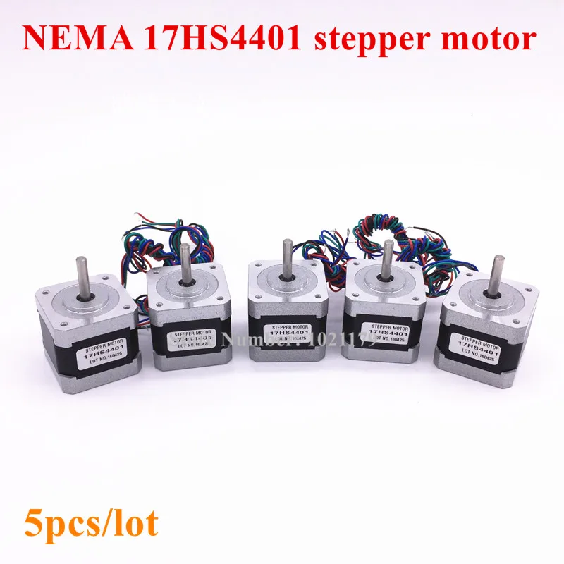 5pcs/lot Nema 17 stepper motor 4-lead Nema 17HS4401 1.7A 2 phase 42 motor for CNC X / Y / Z axis