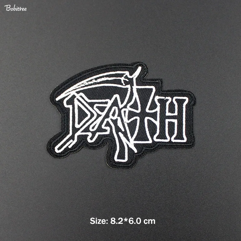 Cool White Letters Punk Rock Music Patches for Cloth Iron On Embroidered Badges Appliques for Jackets Jeans Stickers