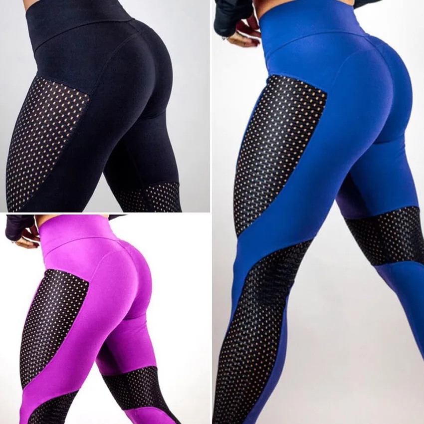 2018 High Quality 3 Color Summer Legging Objects legins Stitching Sexy Women Bodybuilding Hip Cycling Movement Tights Pants