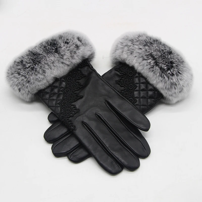 JKP new Genuine sheepskin genuine winter rabbit fur warm gloves women sheep Real fashion high quality windproof   cp-01