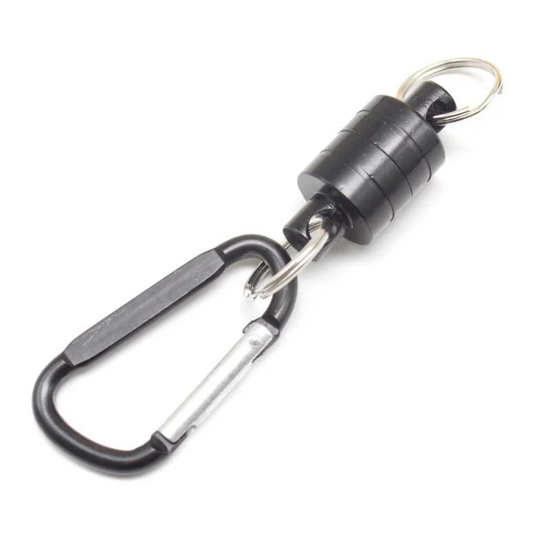 Magnetic Net Release Fly Fishing Aluminum Strong Train Net Holder 7.7LB Lanyard Cable Pull 4KG