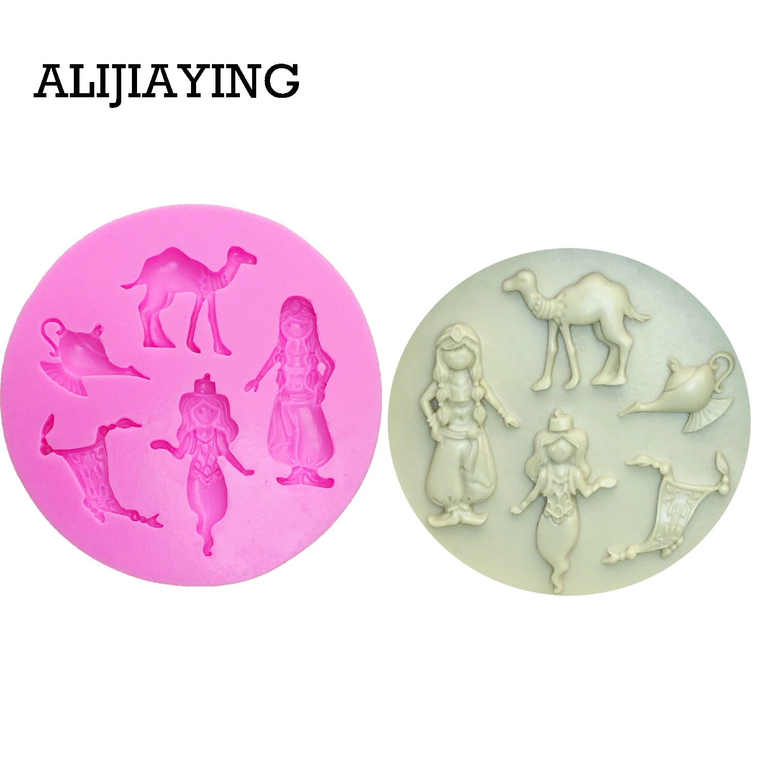 M0077 Carpet Princess Girl Teapot Camel Shape Silicone Fondant Cake Mold Clay Chocolate Mould