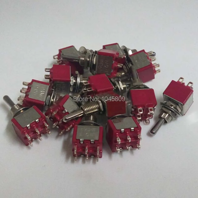 10 X 6-Pin DPDT Push ON-NO-ON Mini Toggle Switch 5A 120VAC  Mark UL