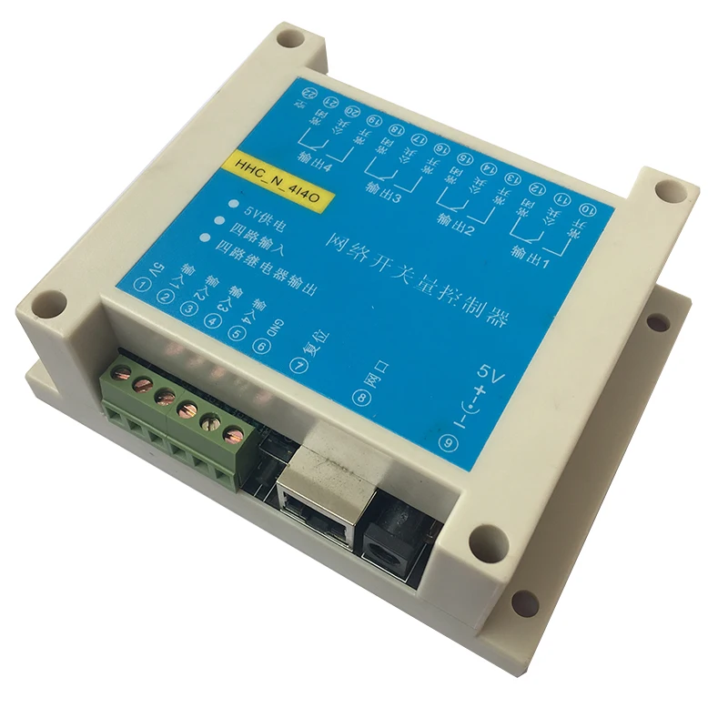 4 Input dan 4 Output Jaringan Switch Kuantitas Ethernet Relay Switch Jumlah Transparan Transmisi Modbus TCP IP Relay