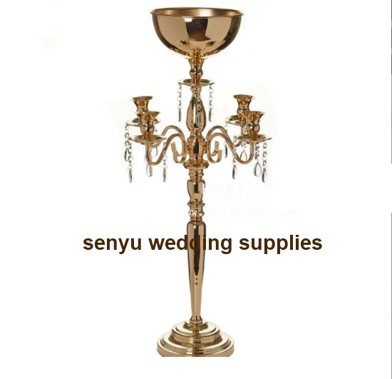 

Gold Flower Vases Candle Holders Stand Wedding Road Lead Table Centerpiece Rack Pillar Party Candlestick Candelabra senyu0561