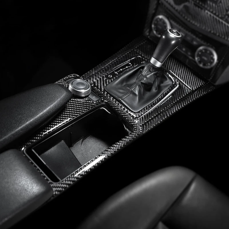 Car Styling Decorative Carbon Fiber Gear Central Control Panel Sticker Decal For Mercedes-Benz C Class W204 2007-13