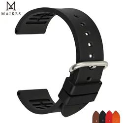 MAIKES Watch Accessories Fluoro Rubber Watch Band 20mm 22mm 24mm Watchbands Bracelet Men Watch Strap For Brand Casio Watch