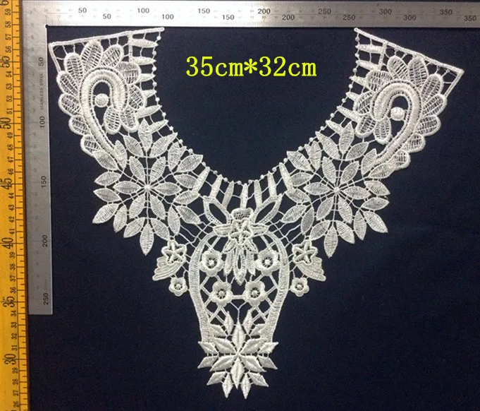 

35cm*32cm polyester embroidery flower motif collar applique,embroidery decoration collar,XERY-YSF0509E