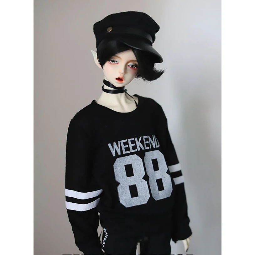 BJD Black 88#  Hoody T-Shirt Outfits Top Clothing For Male  1/3 SD17 70cm  24" Tall SD DK DZ AOD DD Doll use