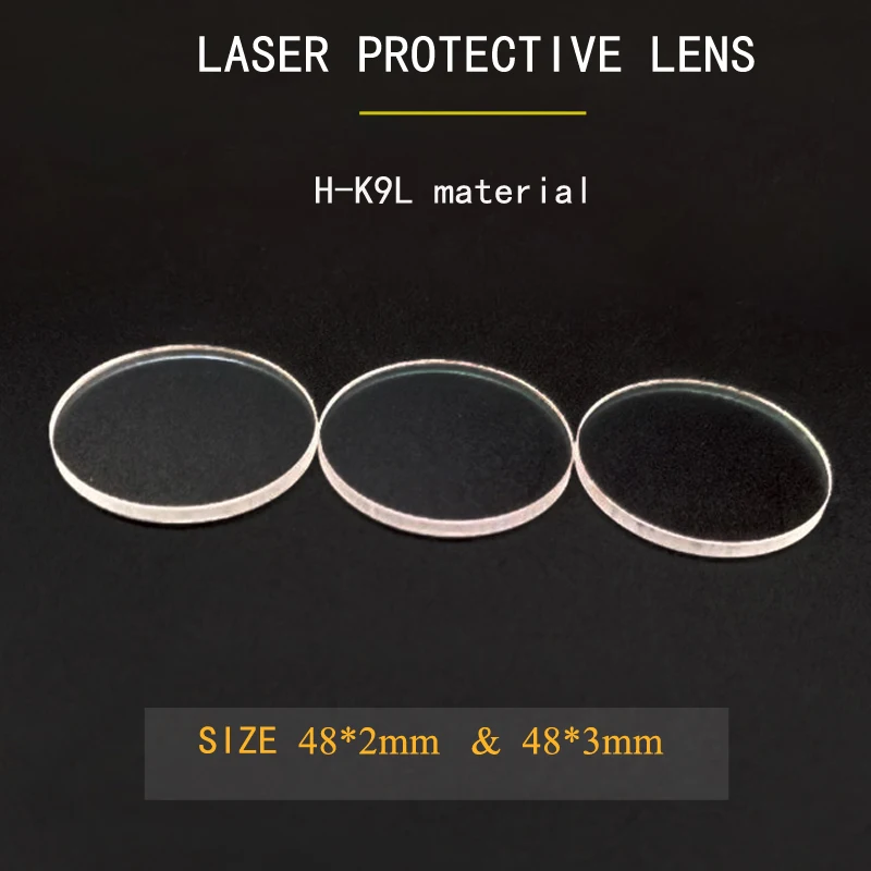 Weimeng Diâmetro 48 mm Laser Protecive Lente de Vidro Óptico Claro H-k9l 1064nm ar Circular para Yag Laser & Máquina de Corte a Laser de Fibra