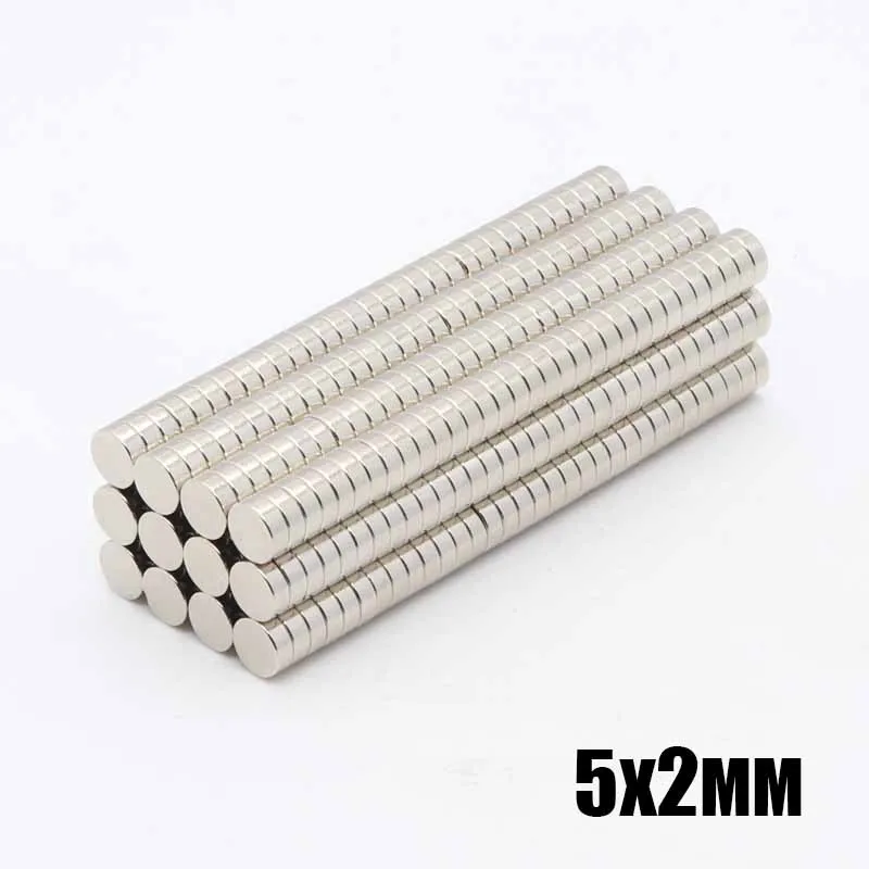 500Pcs 5x2 mm Neodymium Magnet 5mm x 2mm N35 NdFeB Permanent Small Round Super Powerful Strong Magnetic Magnets Disc 5*2 mm