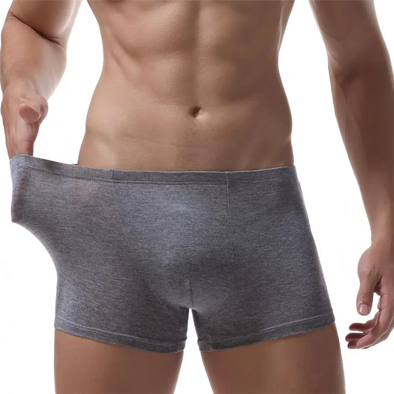 Men's Health Underwear U Convex Hombre Brand Solid Classic Cotton Mens Boxer Sexy Men Crotchless For Cuecas Masculina De Marca