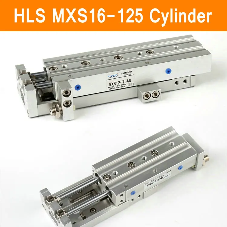 HLS MXS16-125 SMC Type MXS series Cylinder MXS16-125A 125AS 125AT 125B Air Slide Table Double Acting 16mm Bore 125mm Stroke