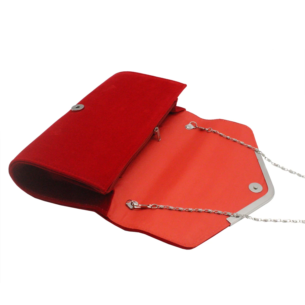 Fashion Simple Design Velvet Clutch Bag Lady Woman Girl Female Envelope Evening Bags