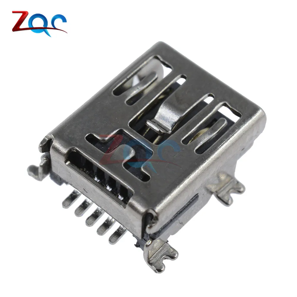 20 PCS Mini USB SMD 5 Pinos Fêmea Mini B Soquete Conector Plug