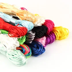 TYRY.HU MultiColor 10meter Satin Nylon Cord Solid Rope Plastic Breakaway Clasps For Jewelry Making DIY Necklace Pacifier Chain