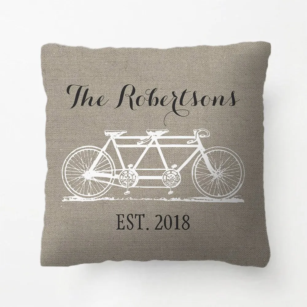 

Rustic Vintage Bicycle Wedding Monogram Throw Pillow Decorative Cushion Cover Pillow Case Customize Gift By Lvsure Pillowcase