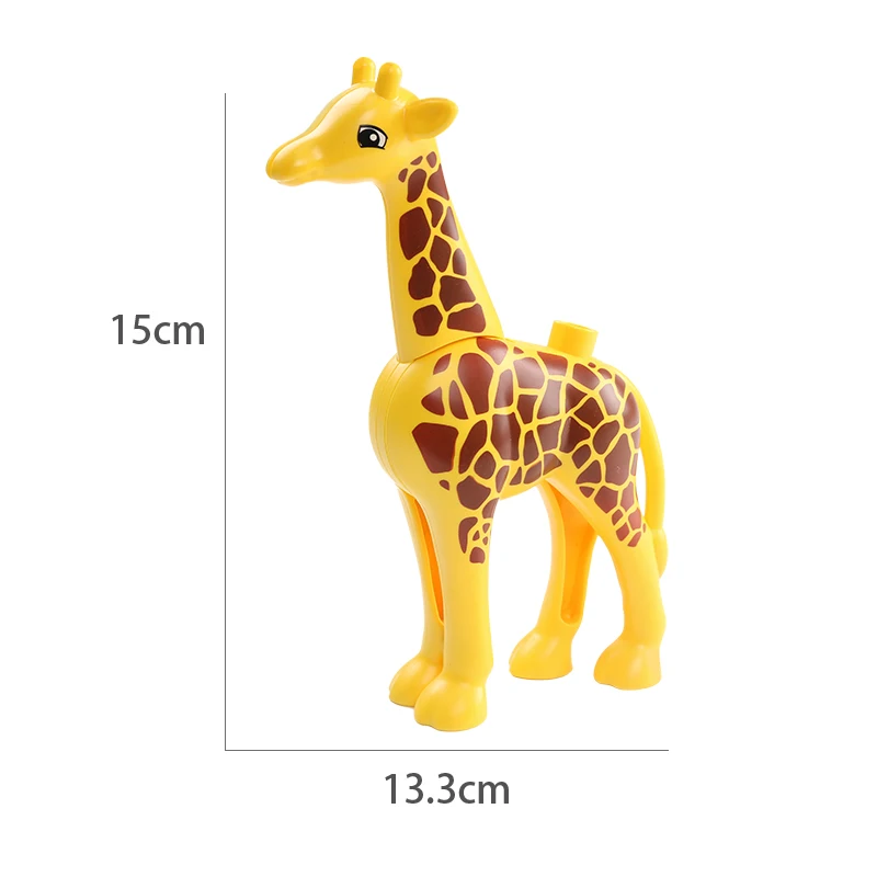 Zoo Animals Figures Building Blocks Big Size Accessories Blocks Educational DIY Brick Toys For Children Gift