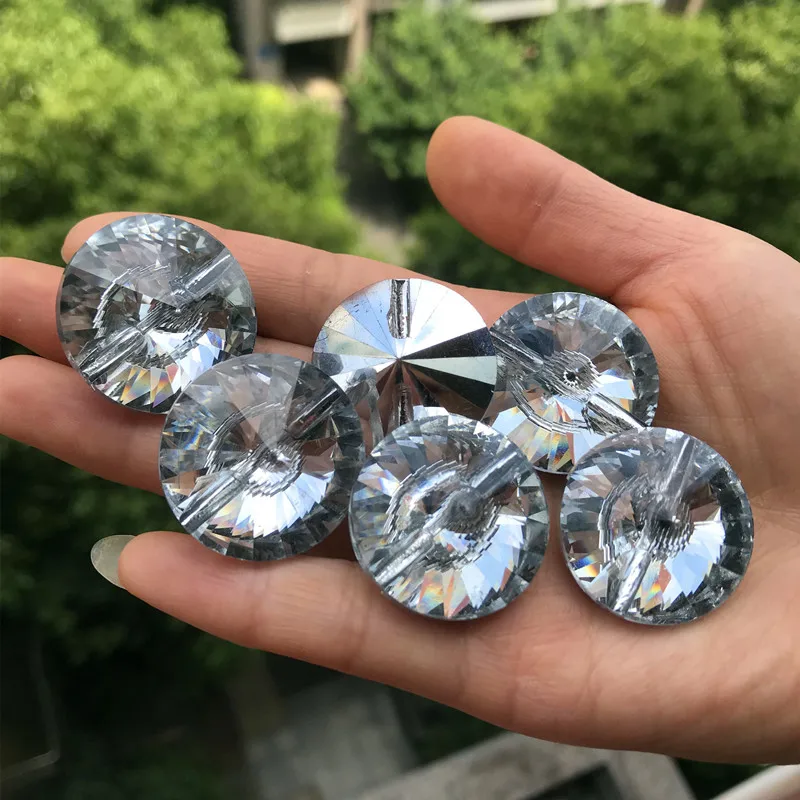 10pcs/lot 25mm Glass Crystal Buttons Upholstery Sofa Bed Headboard Clothes coat Gem design Decor Furniture for Sewing