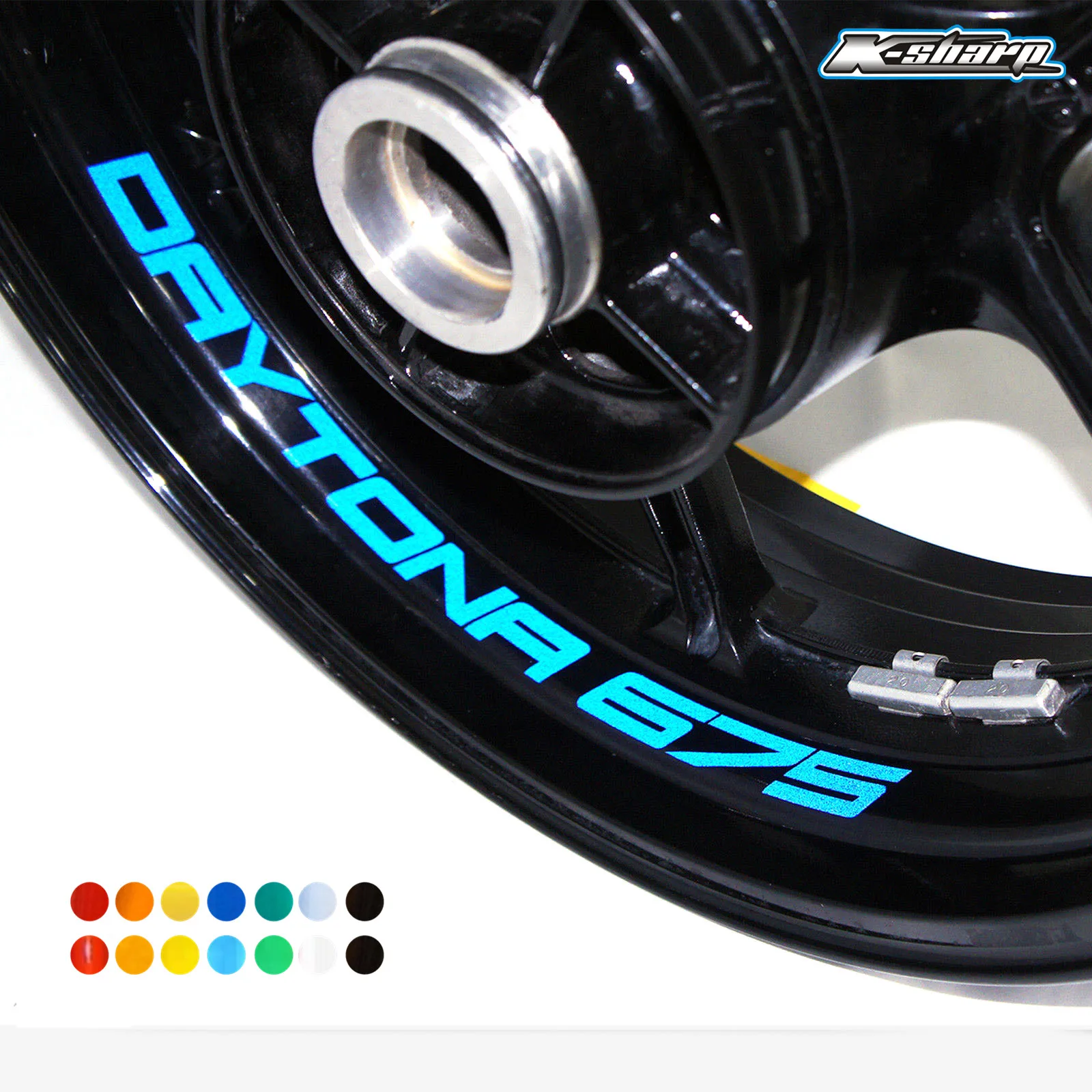 

8 X custon inner rim decals wheel reflective Stickers stripes FIT DAYTONA 675