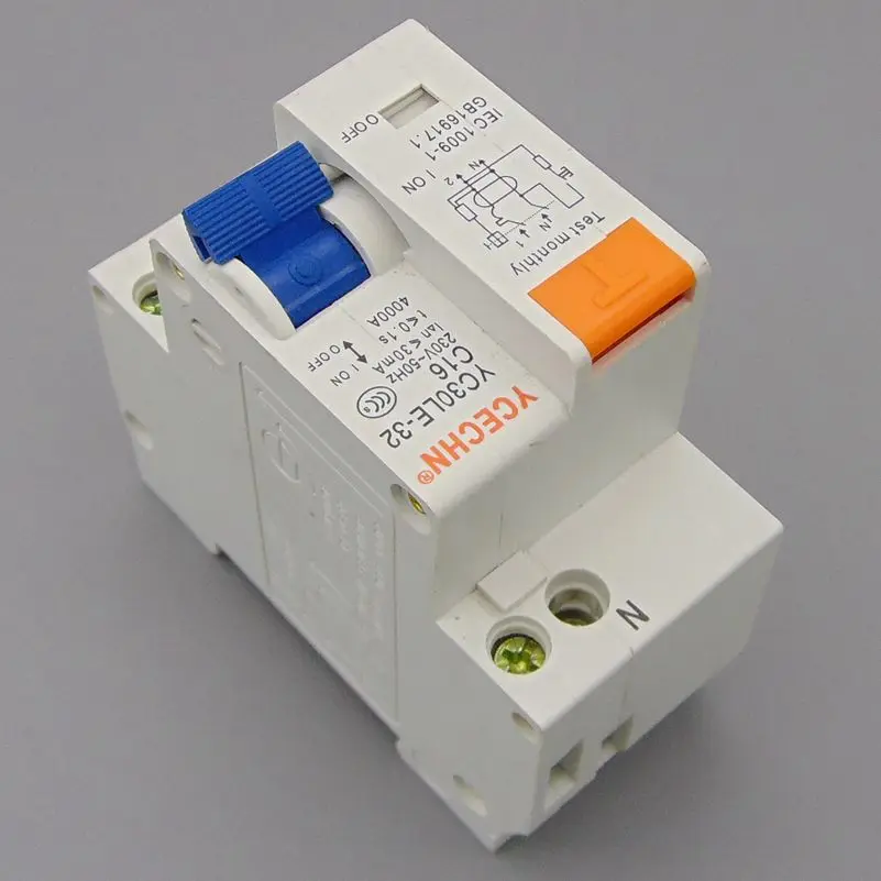 YC30LE-32 16a 230V ~ 1P + N Resterende Stroomonderbreker Met Overstroom En Lekbeveiliging Rcbo