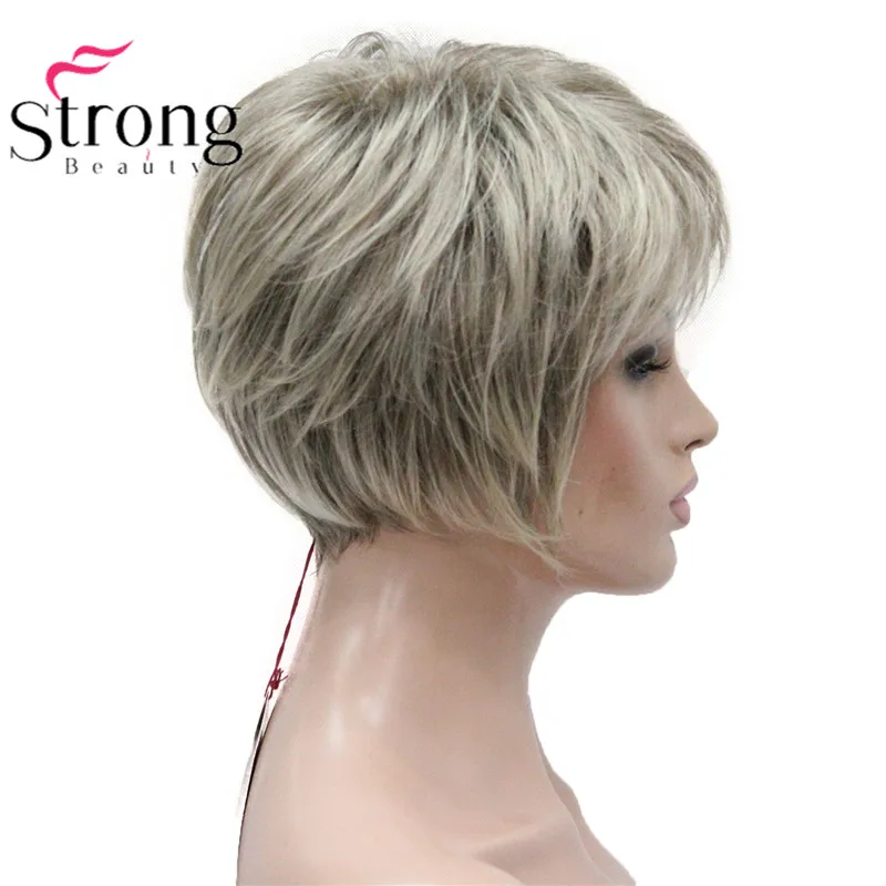 StrongBeauty Krótka, miękka, warstwowa peruka Ombre Blonde Pełna peruka syntetyczna