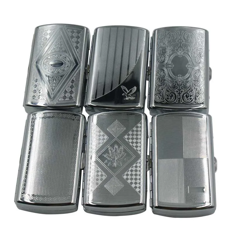 1 Pc Stainless Steel Men\'s Tobacco Box Storage Pocket Size Cigarettes Case Holder Container.Random