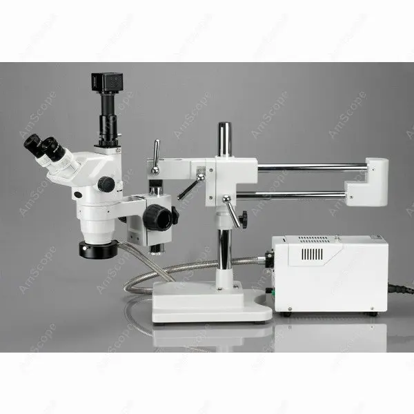 AmScope Ultimate Zoom Trinocular Stereo Microscope 2X-45X on 3D Boom Stand+ 3MP USB 3.0 Camera