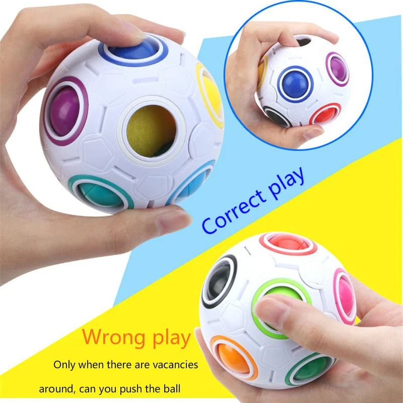 Antistress Cube Rainbow Ball Puzzles Football Magic Cube Educational Learning Toys For Children Adult Kids Stress Reliever Toys