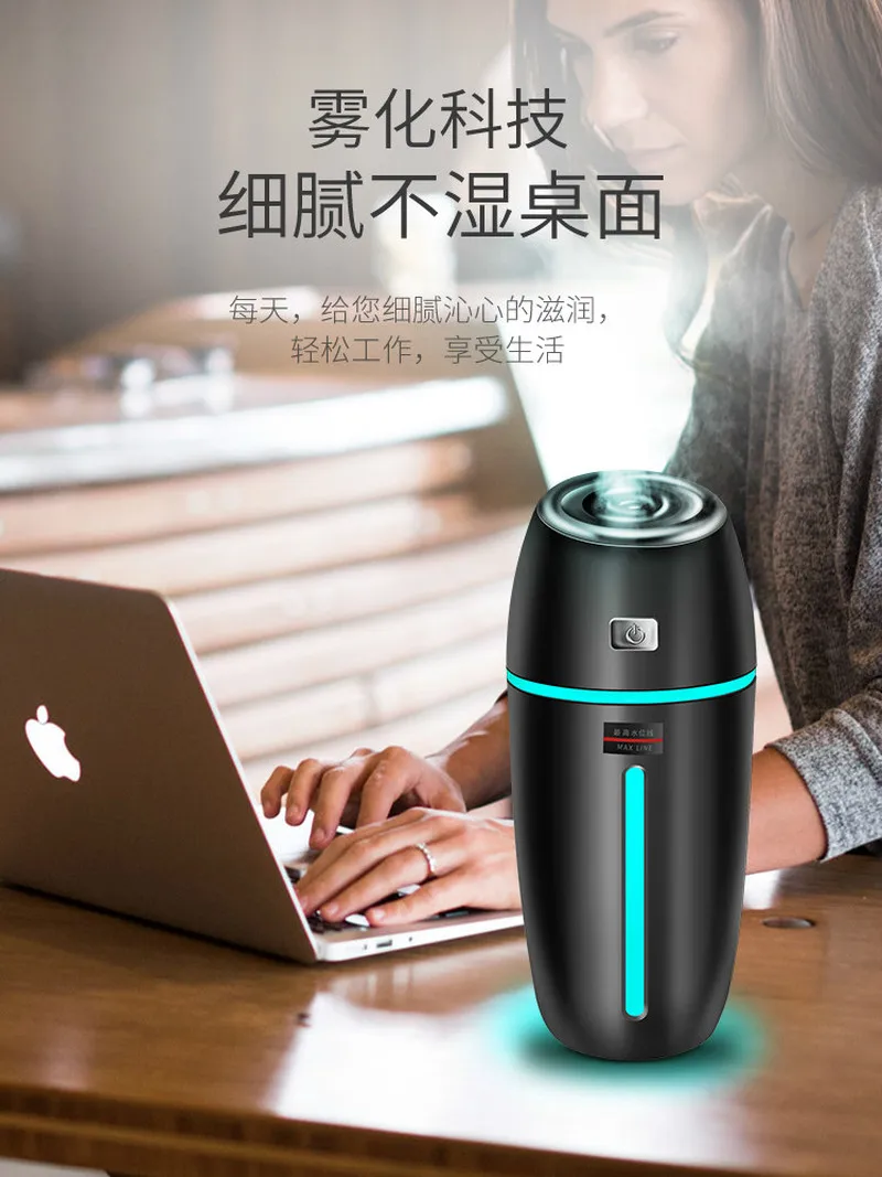 Umidificatore per auto interfaccia USB spray elimina l'odore purificatore d'aria ad ultrasuoni aromaterapia Mini diffusore di aromi con barra di ossigeno