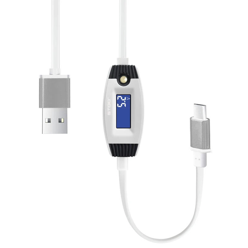 USB Type C Cable LED Display Screen USBC Data Fast Charging Protect Wire Phone Realme POCO Redmi Oneplus Charger Test Cord