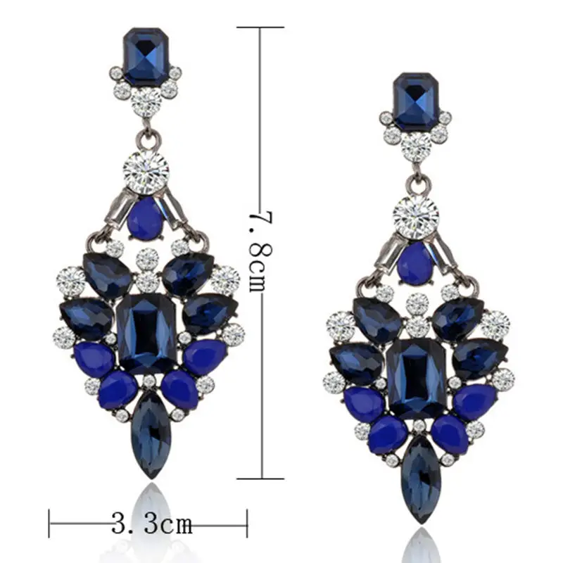 LUBOV Big Crystal Rhinestone Drop Earring Trendy Drop Earrings for Women And Girls Birthday Christmas Gift Wedding Jewelry 2019