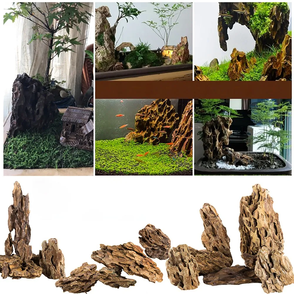 Natural raw stone dragon stone ohko fish tank landscaping rockery aquarium decoration bonsai landscaping Water grass