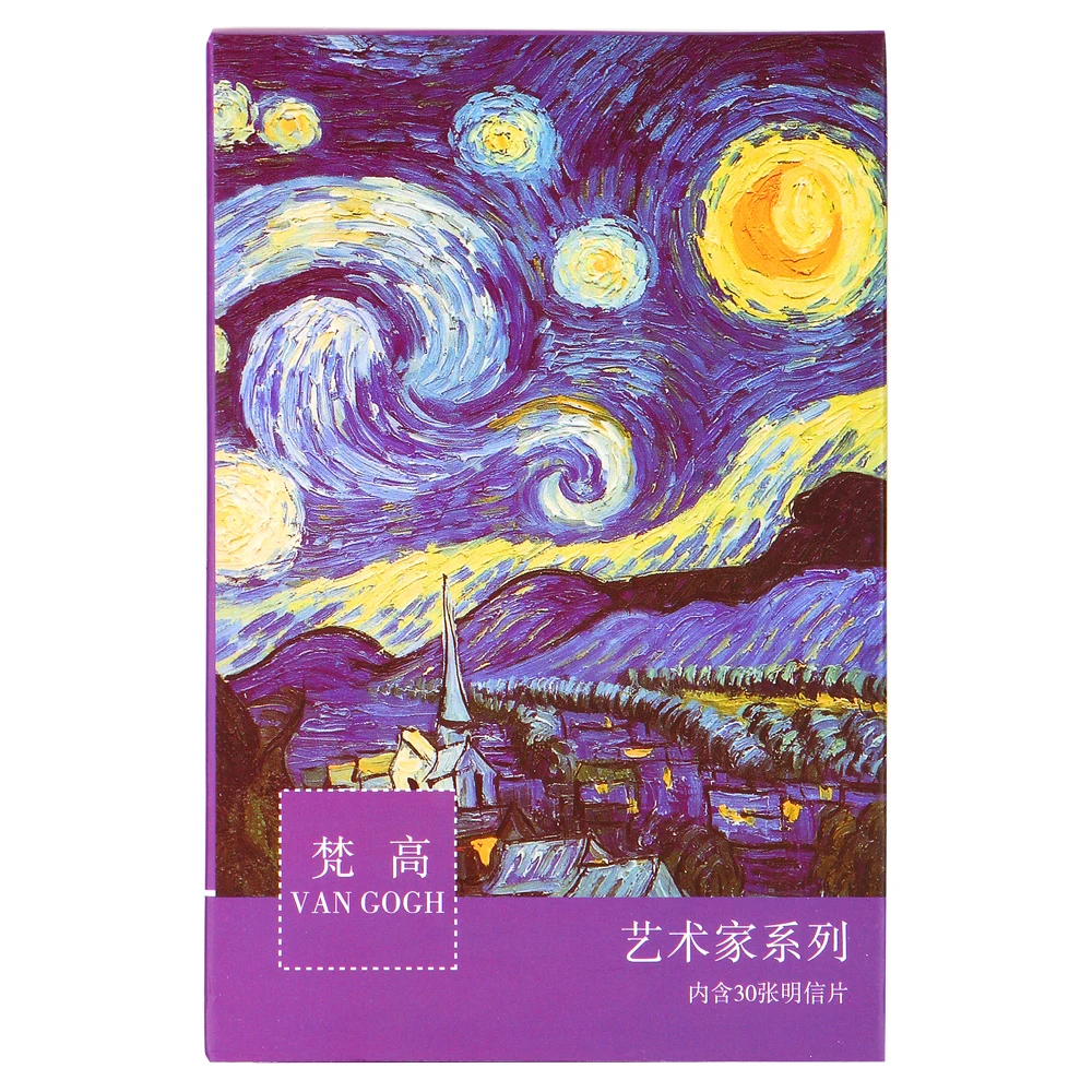 30 blätter/los Van Gogh Ölgemälde Postkarten Vintage Gruß wünschen Karte Mode Geschenk Frohe Weihnachten Karte