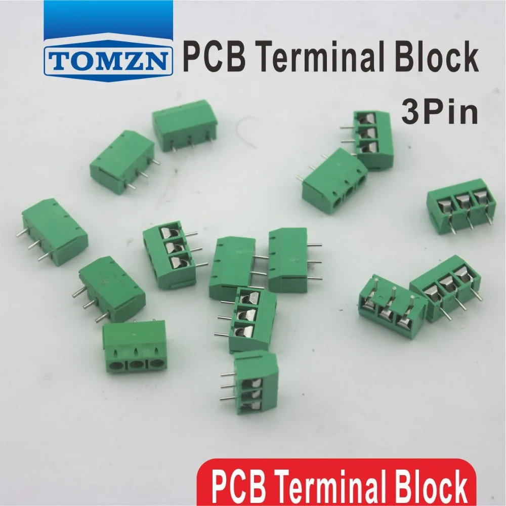 

500 pcs 3 Pin Screw Green PCB Terminal Block Connector 5mm Pitch