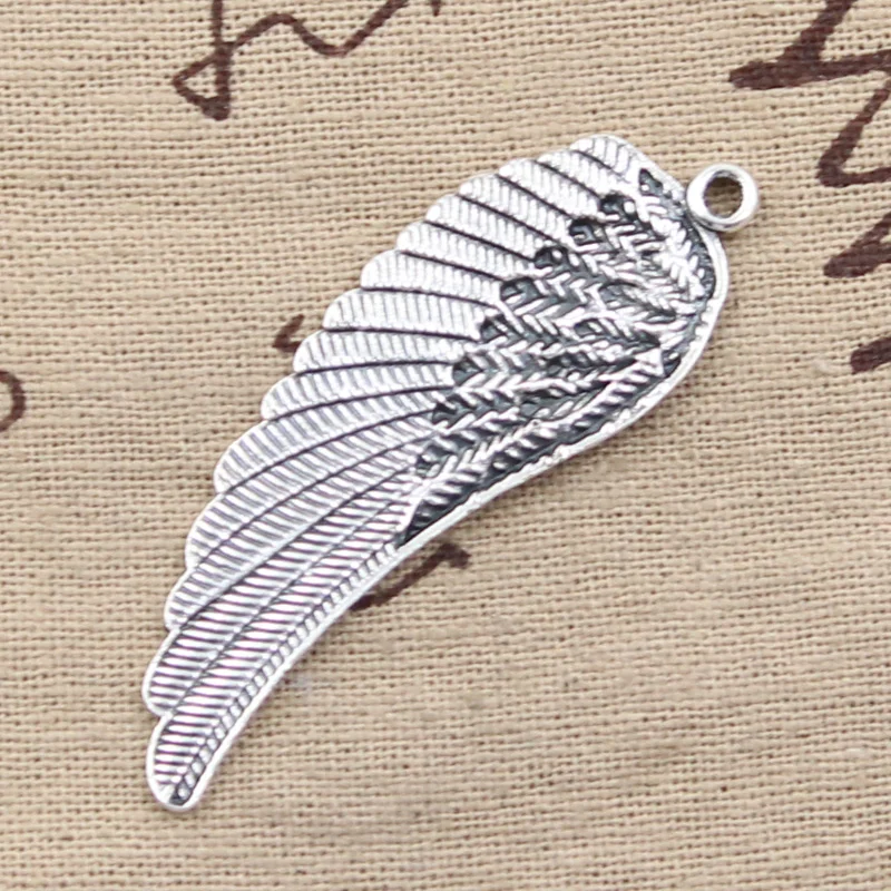 8pcs Charms Angel Wings 55x19mm Antique Silver Color Plated Pendants Making DIY Handmade Tibetan Silver Color Jewelry