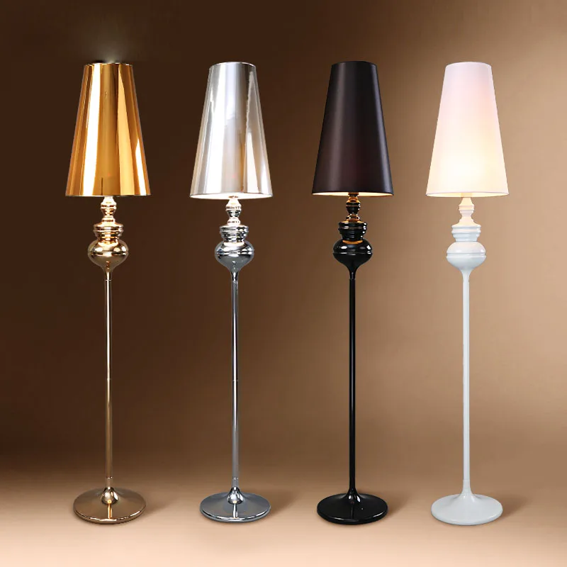 Bedroom Floor Lamps Mysterious Black Fabric Golden PVC Living Room Floor Light Study Room Standard lamp Fixture