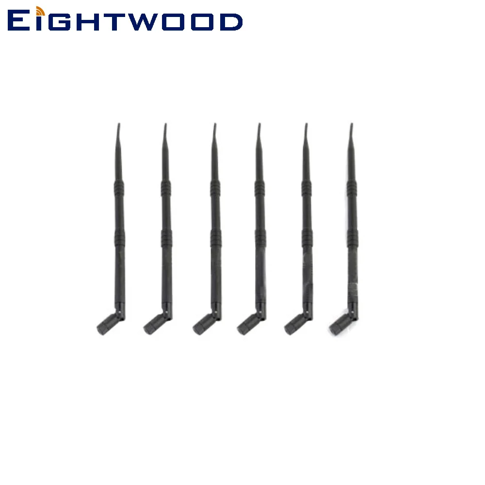 Eightwood 6pcs 2.4GHz 9dBi Omni WiFi Antenna Aerial RP-SMA Plug Compatible with  F5D8235 Rincuv4 N300 N450 N600 Wireless Router