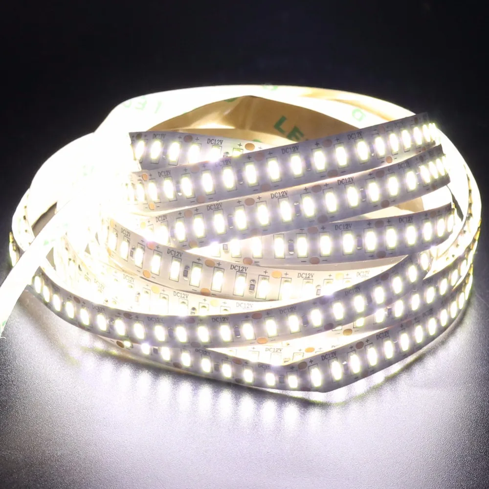 Ultra jasny SMD 3014 LED Strip z złącze DC plug 204 led/m DC12V zimny ciepły biały wodoodporna elastyczna taśma oświetleniowa LED 5m