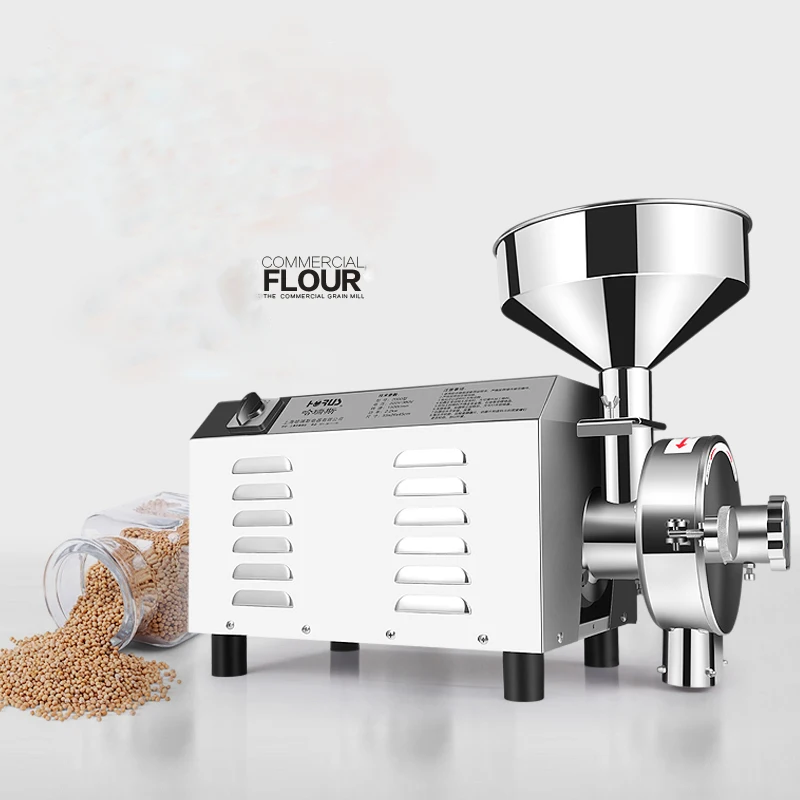 3kW Superfine stainless steel grain mill grinder Commercial herbal medicine Pulverizer Dry grinding machine 50-80kg/h 110v/220v